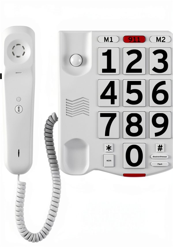 Home Intuition Corded Landline Phone CP08481 Large Button Amplified-4