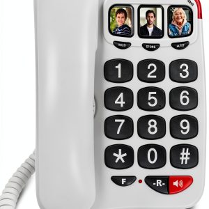 Uvital Big Button Corded Phone for Seniors Large High‑Contrast Buttons-0