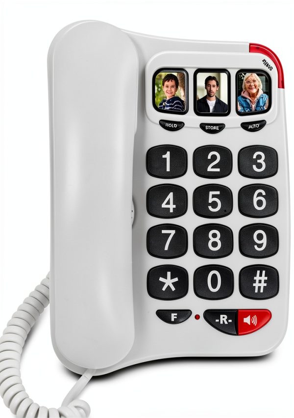 Uvital Big Button Corded Phone for Seniors Large High‑Contrast Buttons-0