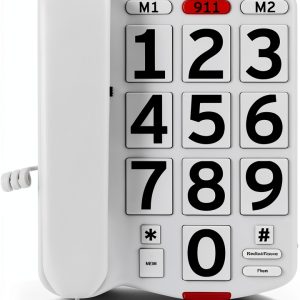 Home Intuition Corded Landline Phone CP08481 Large Button Amplified-0