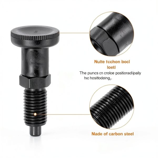 HARFINGTON Push Fit Ball Nose Spring Plunger M12x1.5 6mm Return Knob-3