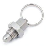 M12 x 12mm Thread 8mm Pin Diameter Ball Head Indexing Spring Plunger with Pull Ring - Stainless Steel Retractable Locking Bolt Auto Stop Non Lock-Out Threaded Index Mechanism Accessory Tool-0
