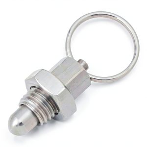 M12 x 12mm Thread 8mm Pin Diameter Ball Head Indexing Spring Plunger with Pull Ring - Stainless Steel Retractable Locking Bolt Auto Stop Non Lock-Out Threaded Index Mechanism Accessory Tool-0